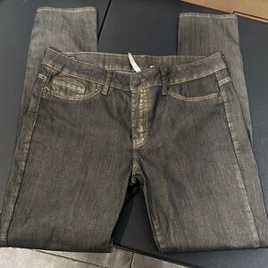 Women's Skinny Jeans in Black Gold